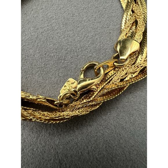 Vintage Lady Remington Gold Tone Braided Necklace - 18 Inch - Picture 6 of 7